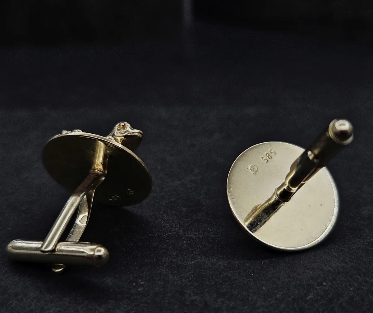 Frog Cufflinks Gold